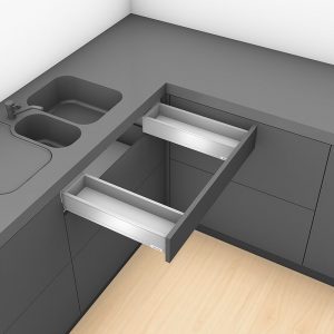 ریل تاندم باکس زیر سینک کوتاه استیل